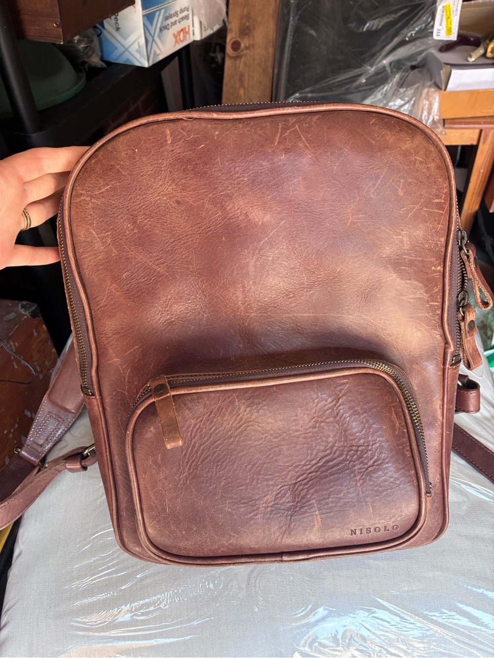 Nisolo “Cordoba” Chestnut Brown Leather Backpack